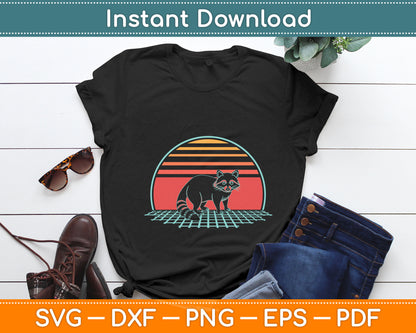 Raccoon Lover Retro Vintage 80s Style Svg Digital Cutting File