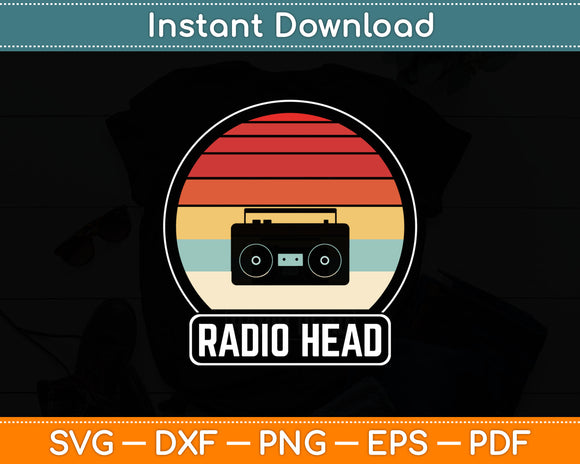 Retro Vintage Radio Head Svg Digital Cutting File