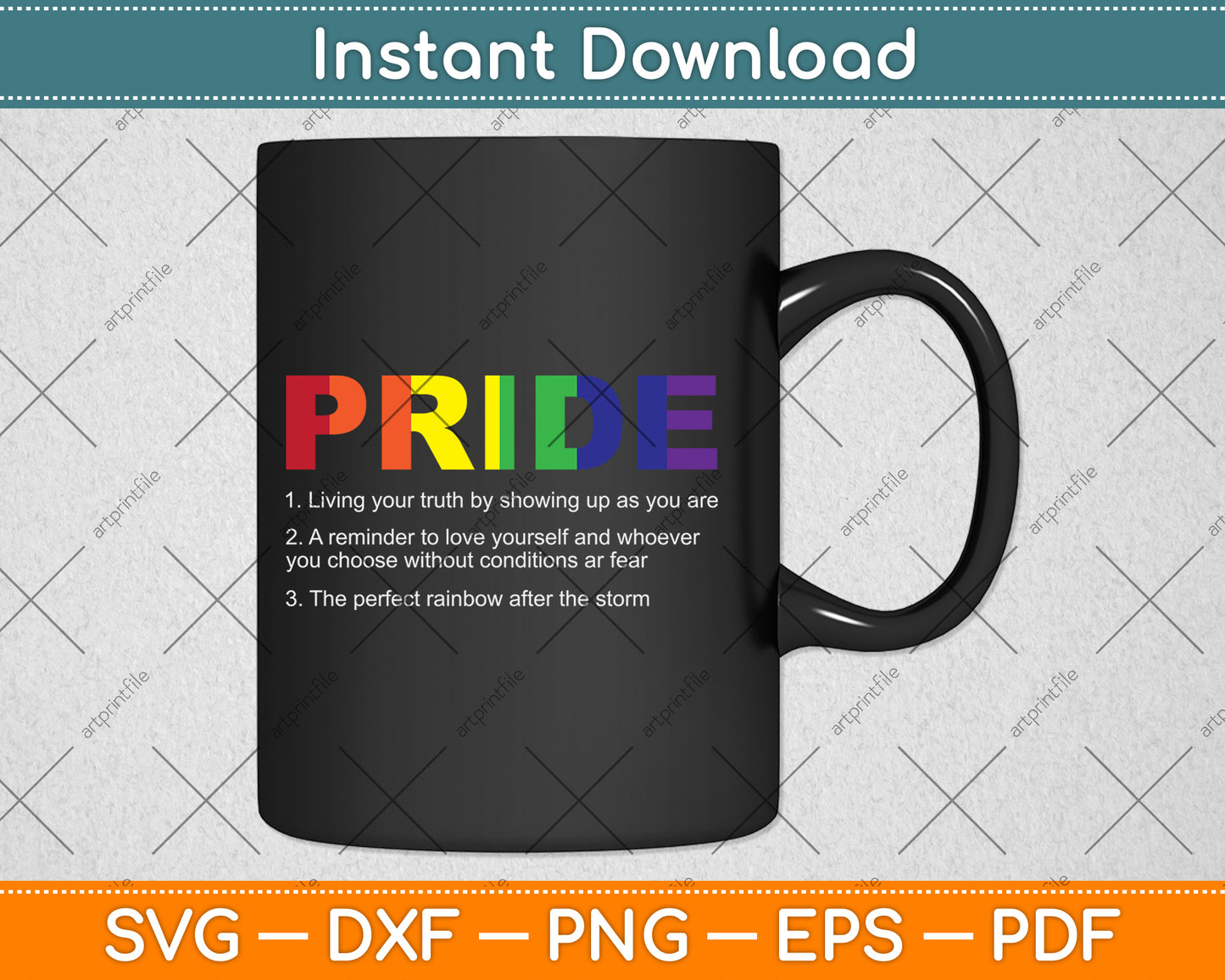 Rainbow Flag Pride Definition Gay Rights LGBTQ Pride Svg Digital Cutting File