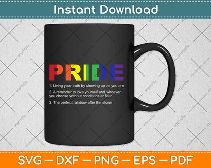 Rainbow Flag Pride Definition Gay Rights LGBTQ Pride Svg Digital Cutting File
