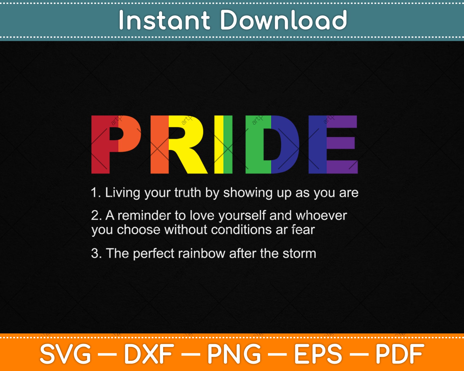 Rainbow Flag Pride Definition Gay Rights LGBTQ Pride Svg Digital Cutting File