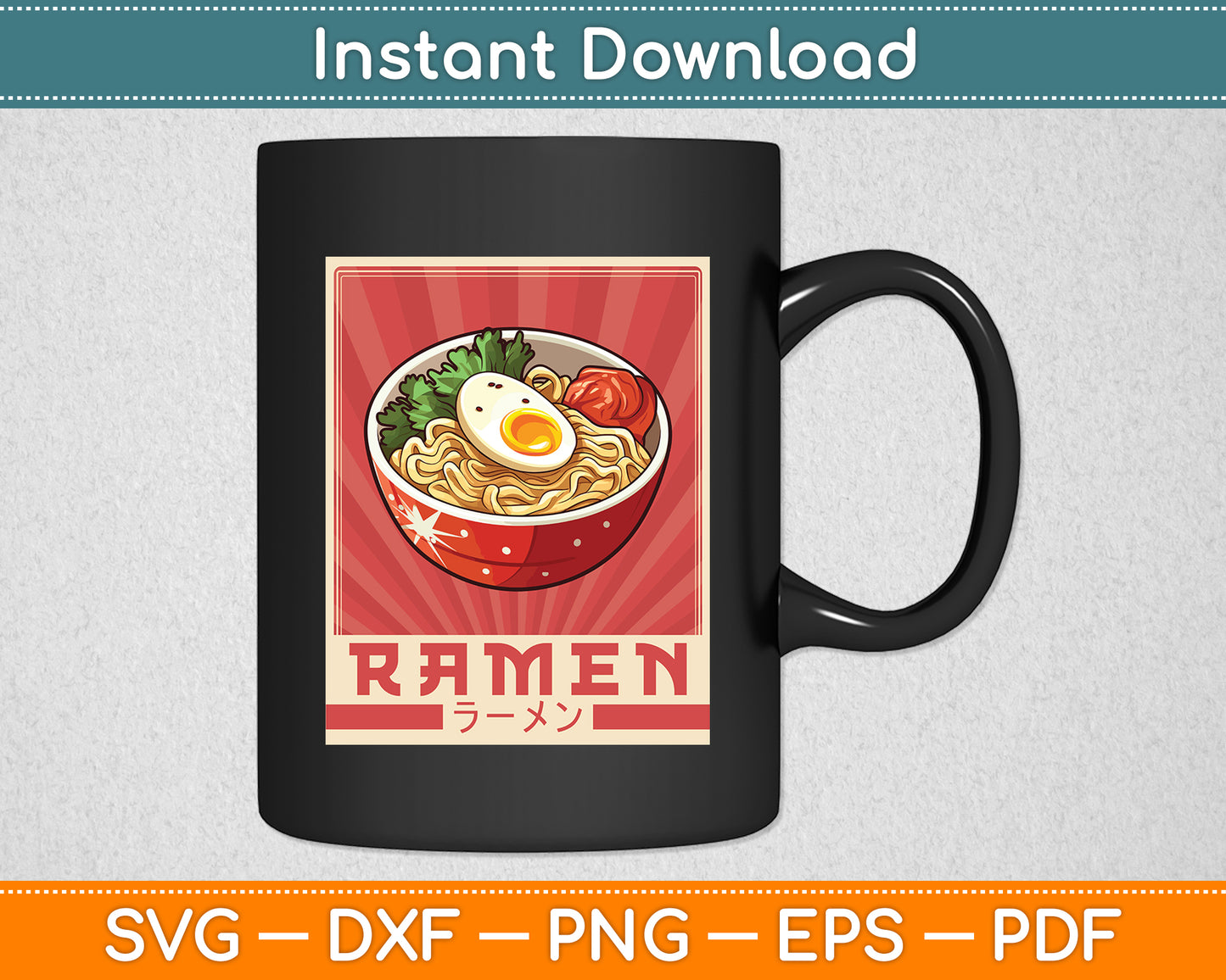 Ramen Japanese Noodles Soup Svg Digital Cutting File