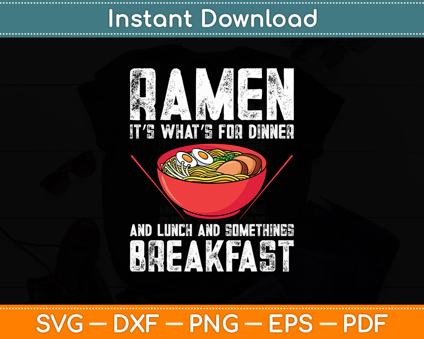 Ramen Noodle Pasta Lovers Svg Digital Cutting File