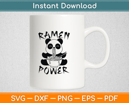 Ramen Power Panda Bear Ramen Svg Digital Cutting File