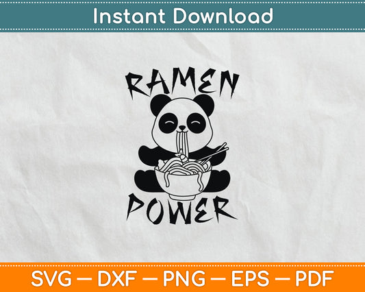 Ramen Power Panda Bear Ramen Svg Digital Cutting File