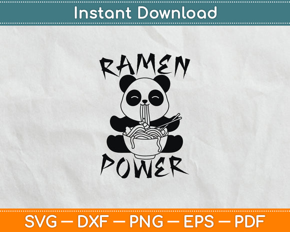 Ramen Power Panda Bear Ramen Svg Digital Cutting File
