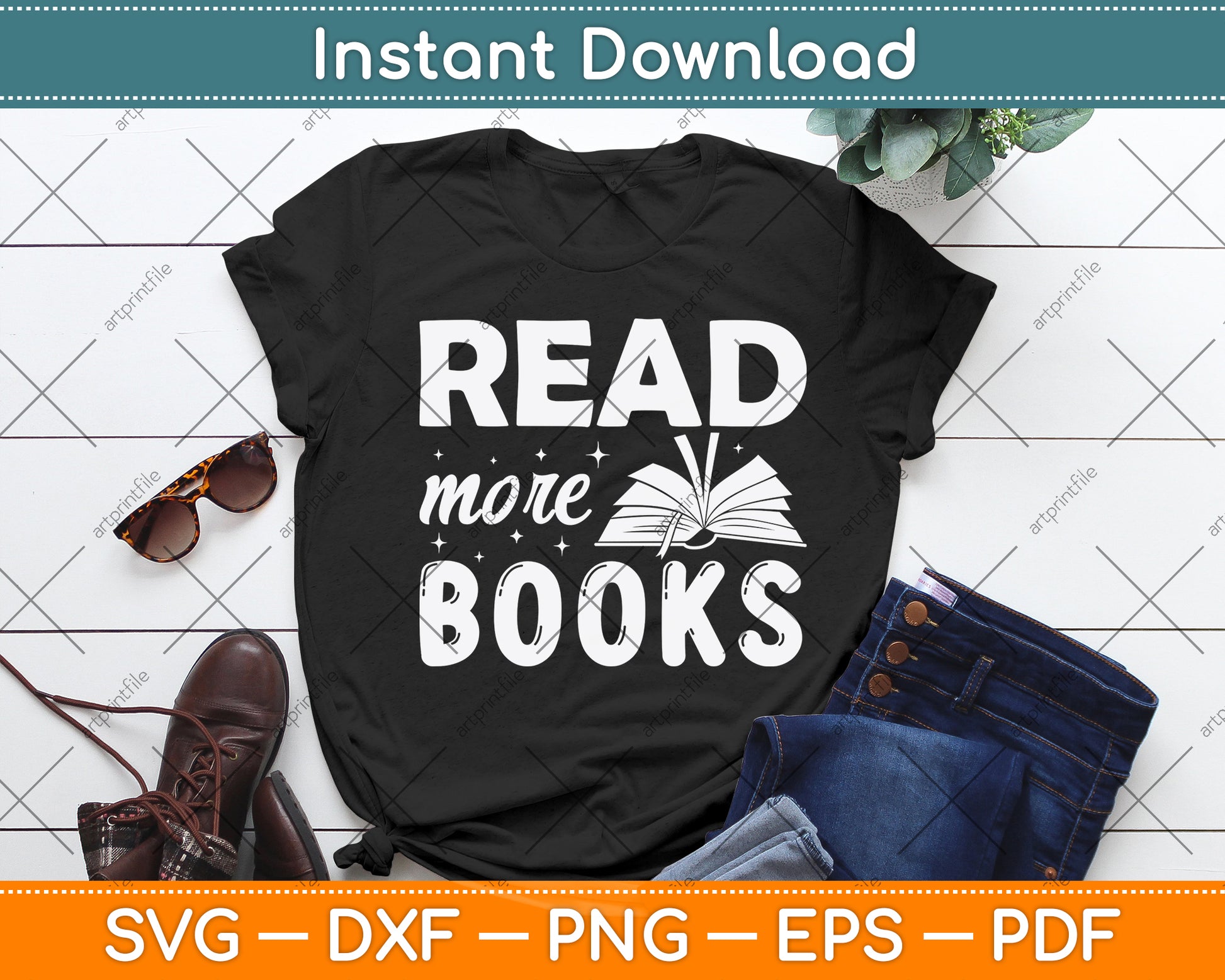 Read More Books Svg Digital Cutting File