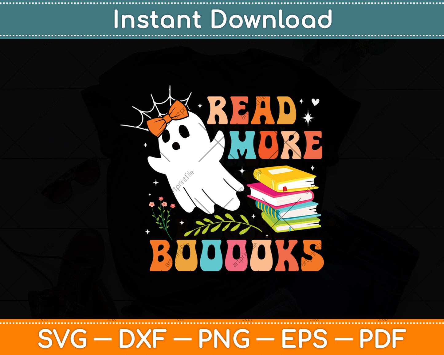 Read More Books Cute Ghosts Read More Boooooks Halloween Svg Digital Cutting File