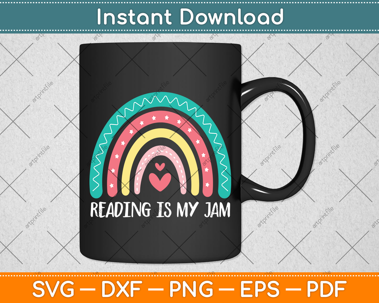 Reading Is My Jam Cute Rainbow Svg Digital Cutting File