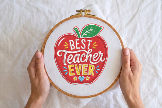 Red Apple Embroidery Design – Beautiful Red Apple Machine Embroidery Pattern, Fruit & Kitchen Embroidery Design