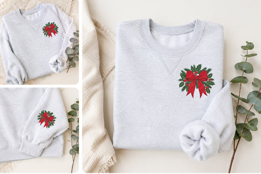 Christmas Bow Embroidery Design