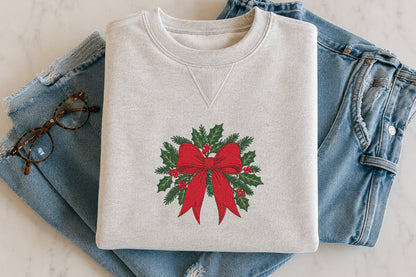 Christmas Bow Embroidery Design