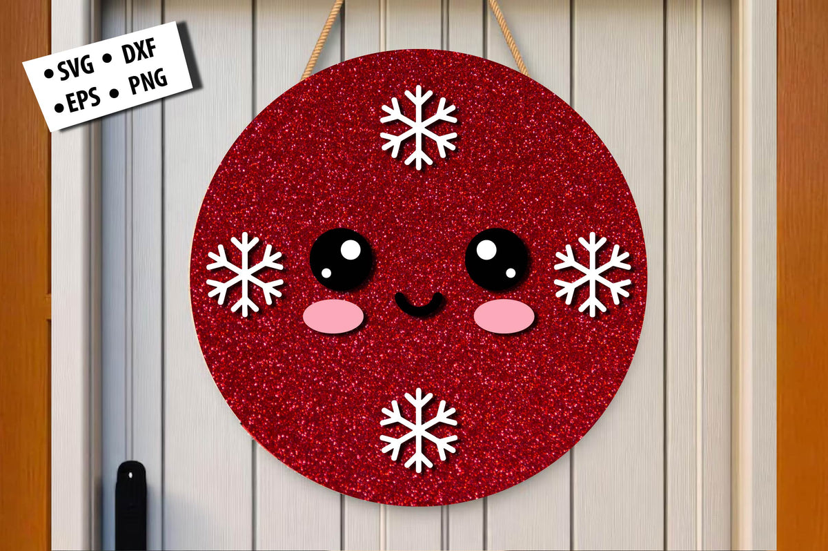 Glitter Snowflake Christmas Door Hanger SVG