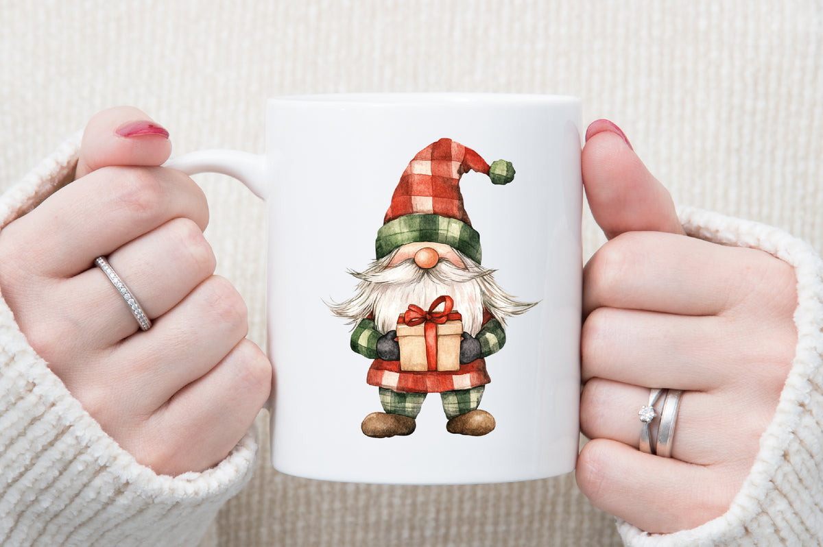 Red Green Plaid Christmas Watercolor Clipart Holiday PNG Bundle
