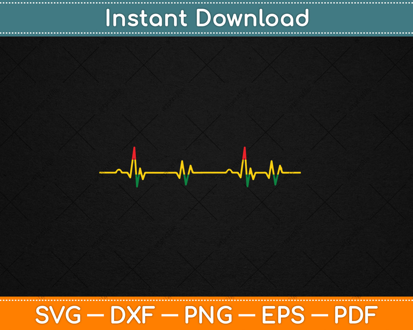Reggae Music Heartbeat Rastafari Rasta Gift Svg Digital Cutting File