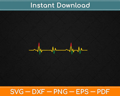 Reggae Music Heartbeat Rastafari Rasta Gift Svg Digital Cutting File