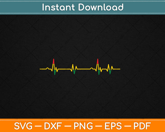 Reggae Music Heartbeat Rastafari Rasta Gift Svg Digital Cutting File