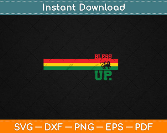 Reggae Music Rastafari Bless Up Lion Of Judah Rasta Gift Svg Digital Cutting File