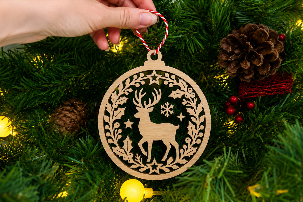 Reindeer Christmas Ornament SVG