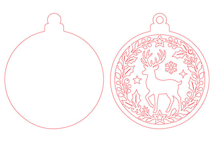 Reindeer Christmas Ornament SVG