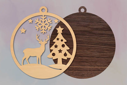 Reindeer Christmas Ornament SVG