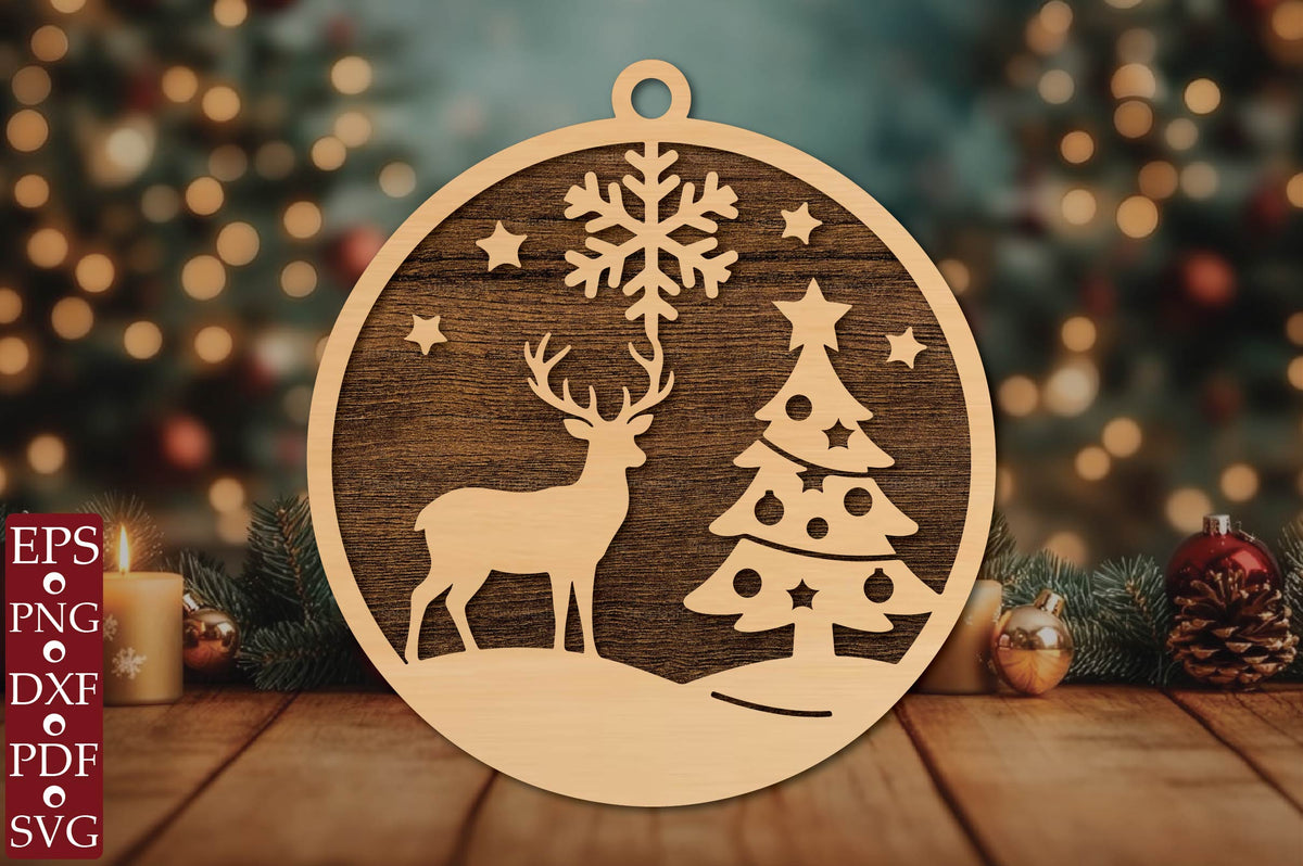 Reindeer Christmas Tree SVG