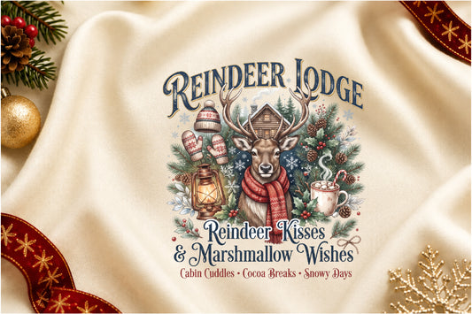 Reindeer Lodge Christmas PNG