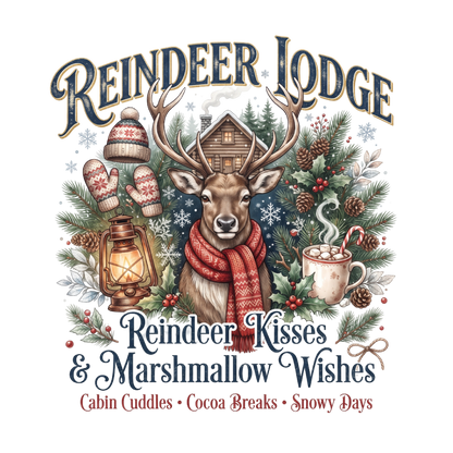 Reindeer Lodge Christmas PNG