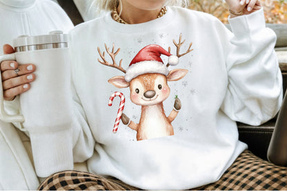 Reindeer Merry Christmas Watercolor Clipart Holiday PNG Bundle