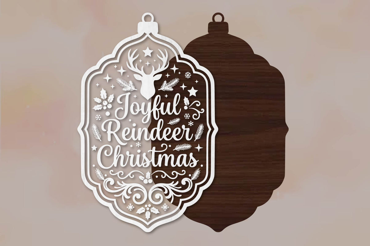Reindeer Ornament Laser Cut SVG