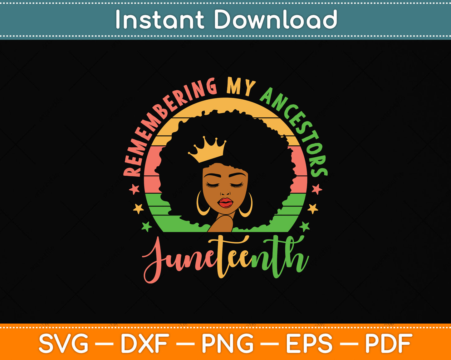 Remembering My Ancestors Juneteenth 1865 African American Svg Digital Cutting File