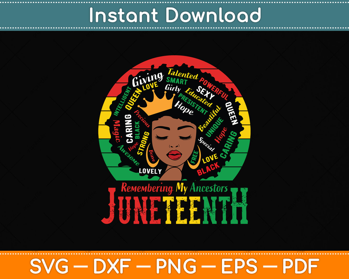 Remembering My Ancestors Juneteenth Celebrate Black Women Svg Digital Cutting File