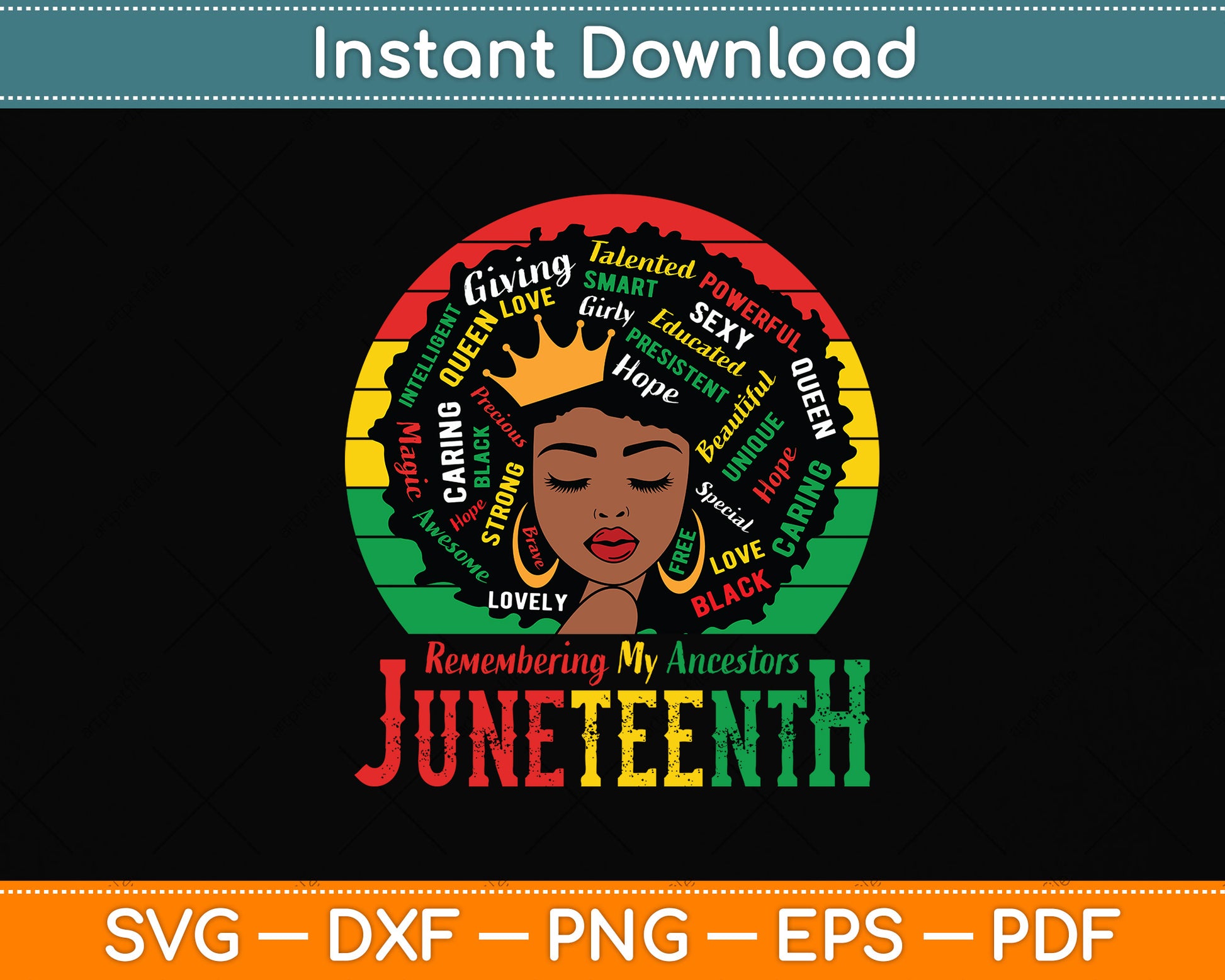 Remembering My Ancestors Juneteenth Celebrate Black Women Svg Digital Cutting File