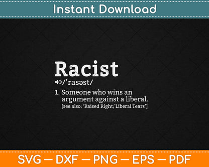 Republican Racist Definition Anti Liberal Svg Design Digital Cutting File