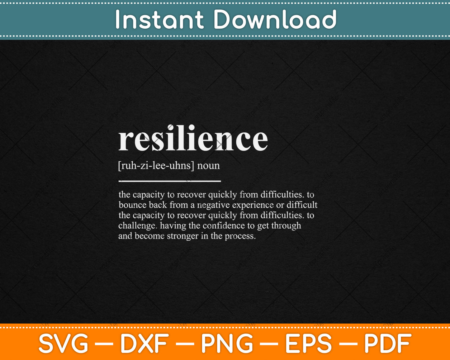 Resilience Definition Dictionary Svg Digital Cutting File
