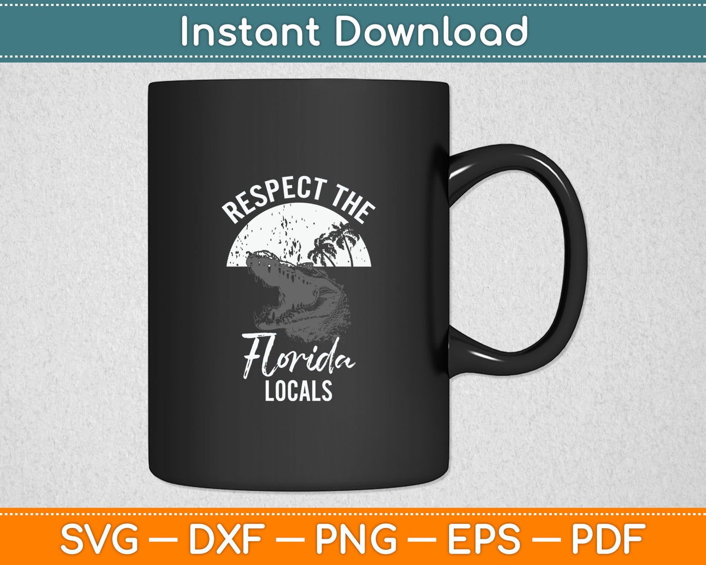 Respect The Florida Locals Funny Everglades Alligator Svg Digital Cutting File
