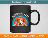 Resting Pit Face Pitbull Dog Lovers Retro Vintage Funny Svg Digital Cutting File
