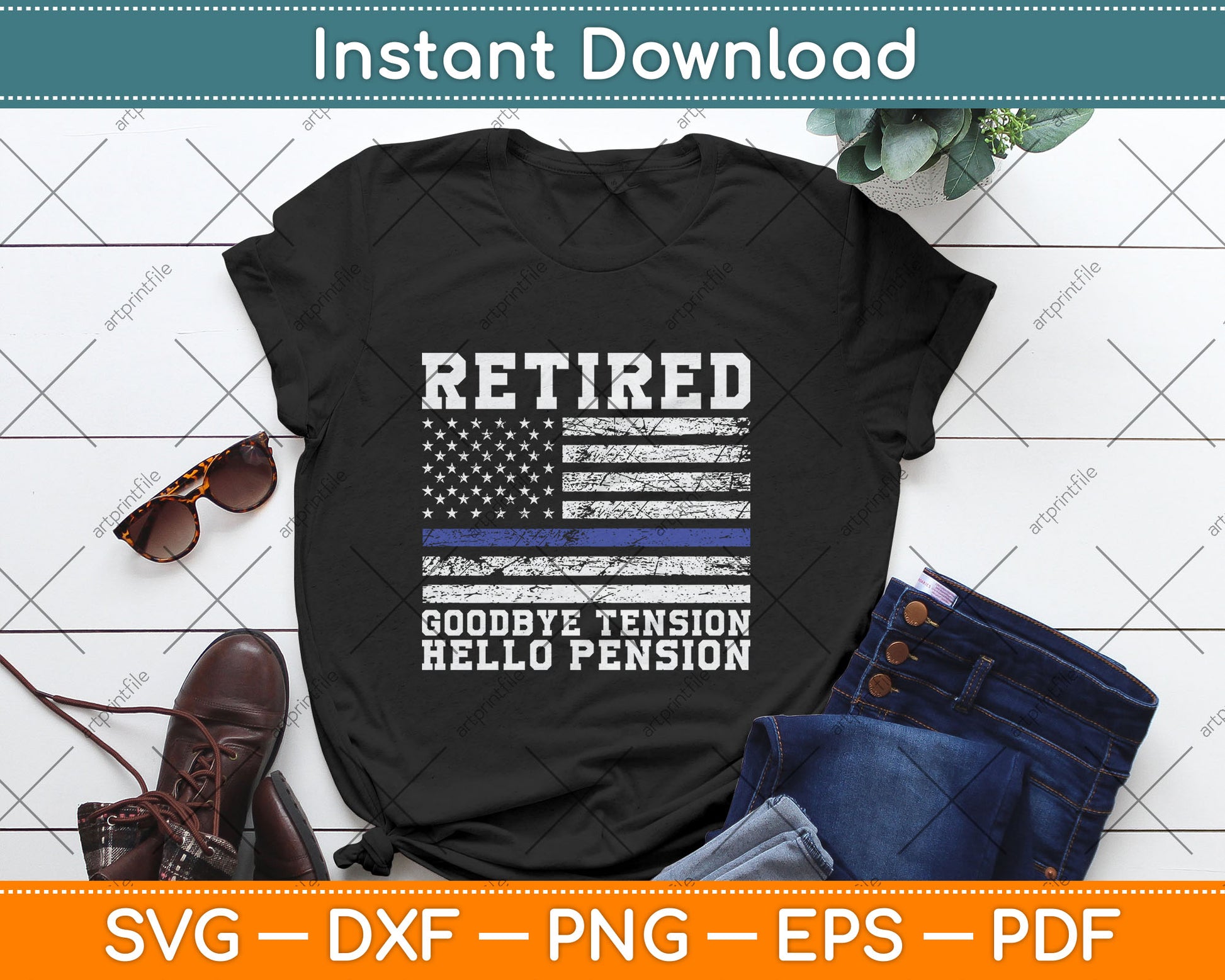 Retired Policeman Funny Sheriff Retirement Gift Police Svg Digital Cutting File