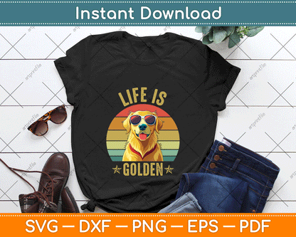Retro Golden Retriever Funny Dog SVG Digital File
