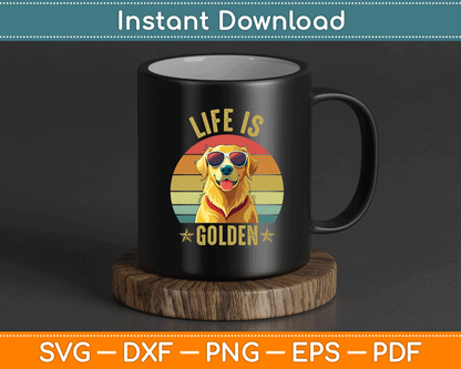 Retro Golden Retriever Funny Dog SVG Digital Cutting File