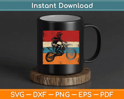 Retro Off Road Motorcycle Motocross Enduro Gift SVG Digital Cutting File