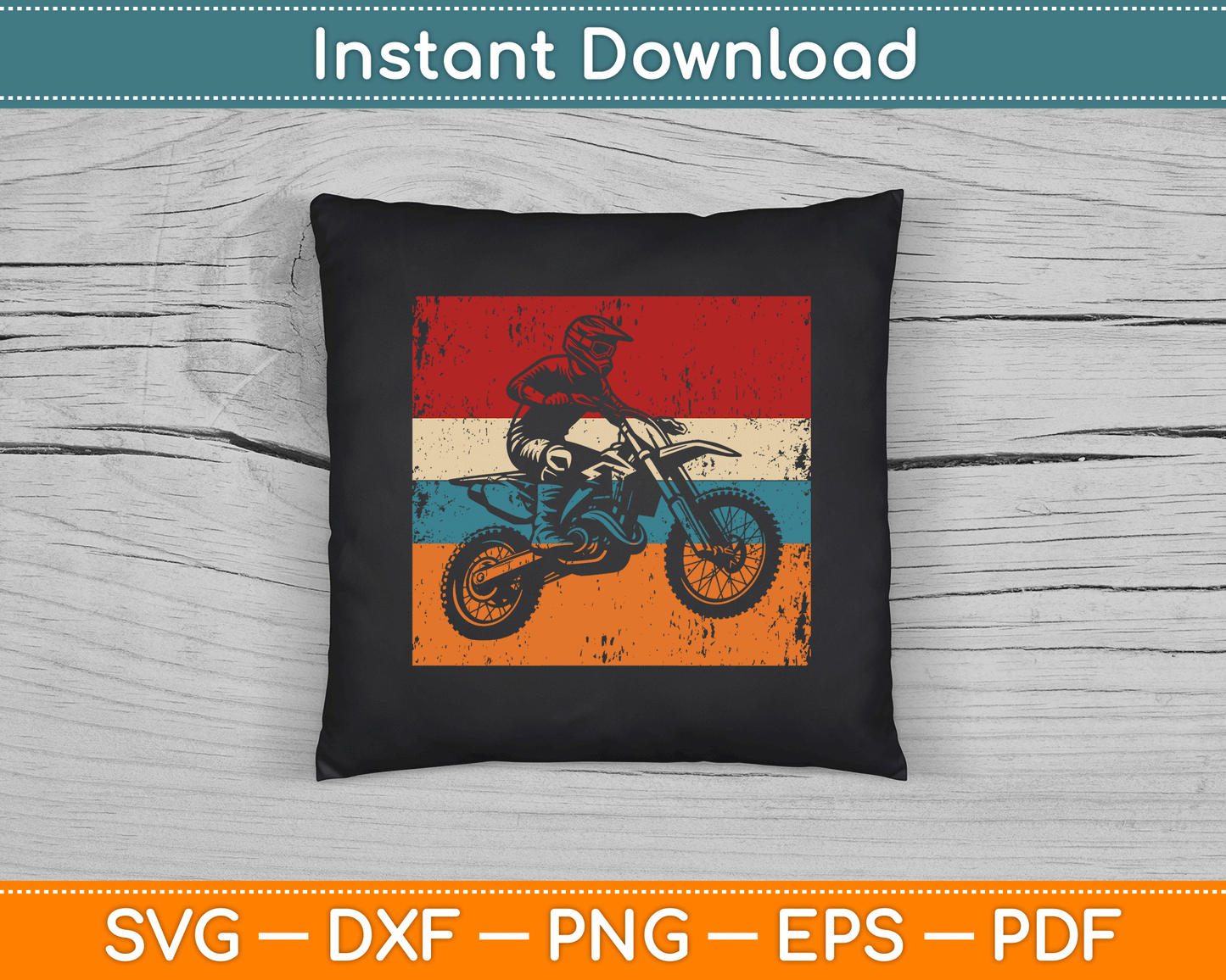 Retro Off Road Motorcycle Motocross Enduro Gift SVG Digital Cutting File