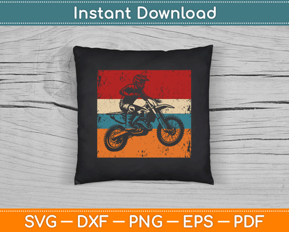 Retro Off Road Motorcycle Motocross Enduro Gift SVG Digital Cutting File