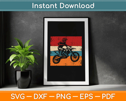 Retro Off Road Motorcycle Motocross Enduro Gift SVG Digital Cutting File