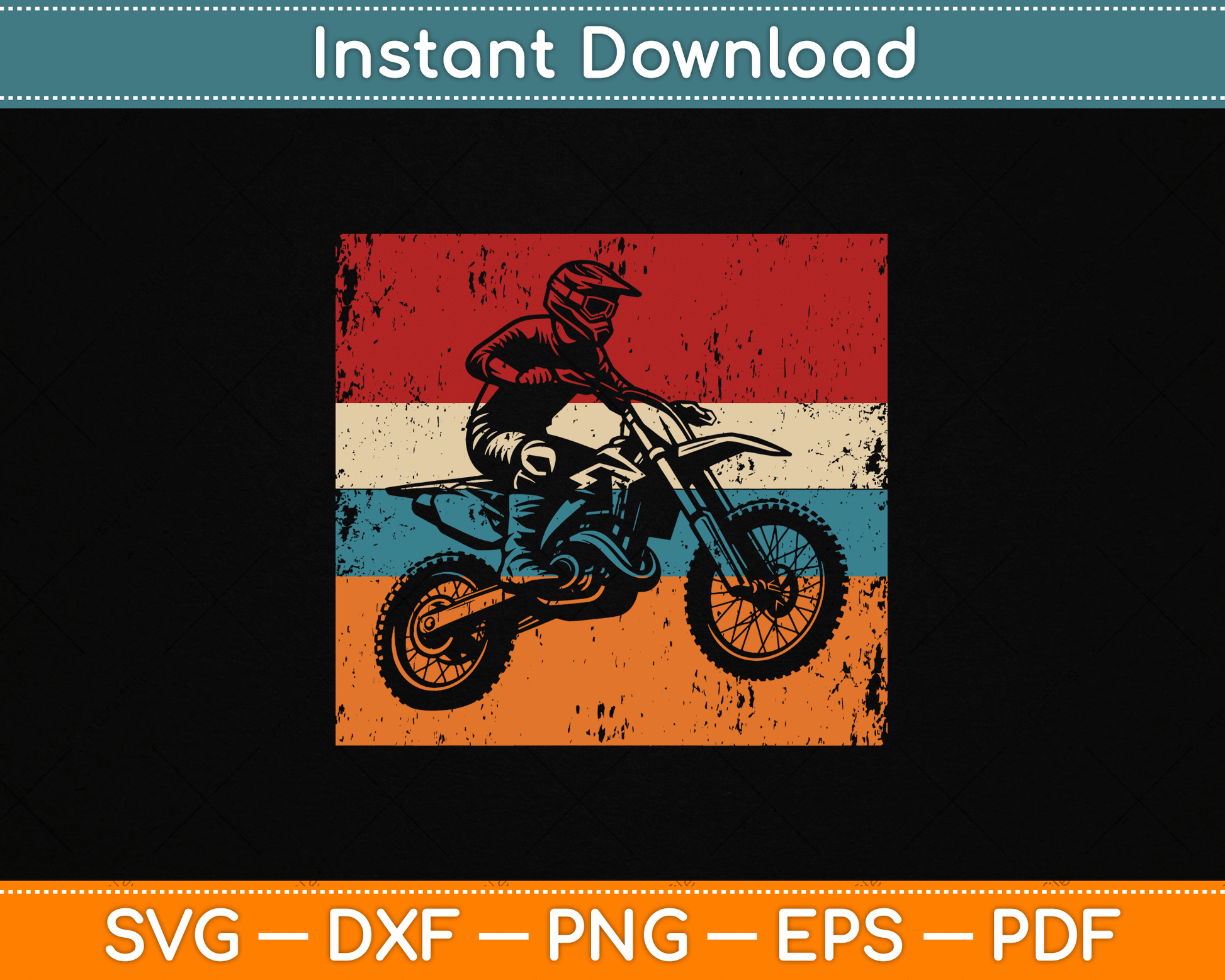 Retro Off Road Motorcycle Motocross Enduro Gift Svg File