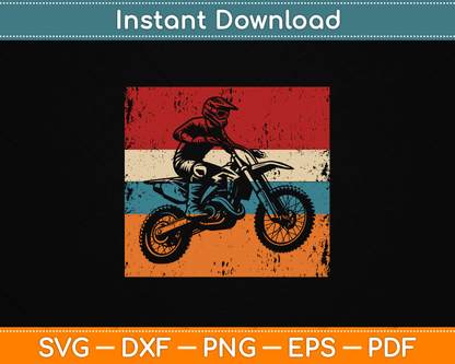 Retro Off Road Motorcycle Motocross Enduro Gift Svg File