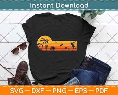 Retro Vintage Frisbee Golf Player SVG Digital Cutting File