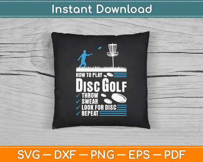 Retro Vintage Frisbee Golf Player SVG Digital Cutting File