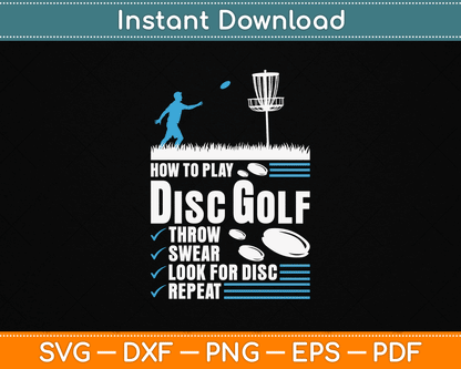 Retro Vintage Frisbee Golf Player Svg File