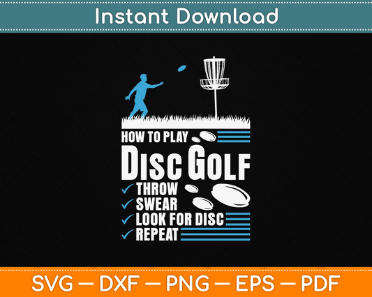 Retro Vintage Frisbee Golf Player SVG Digital Cutting File